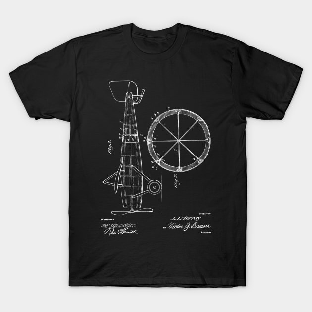 Airplane Vintage Patent Hand Drawing T-Shirt by TheYoungDesigns